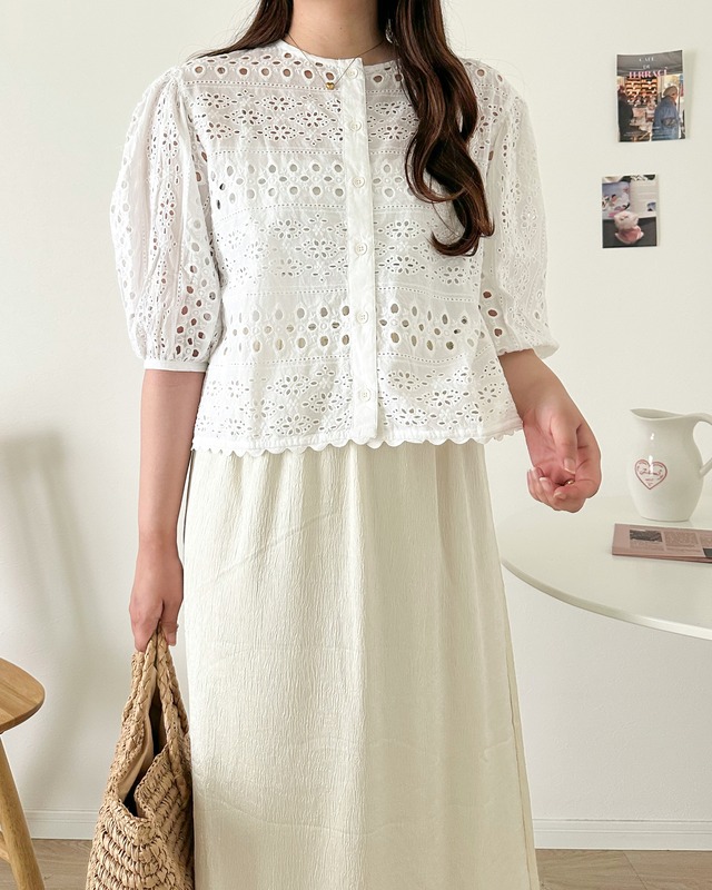 刺繍ブラウス【white】