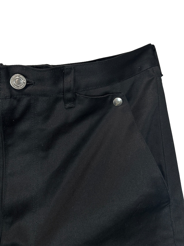 Luxe Wide Cotton Pants In Lustrous Black