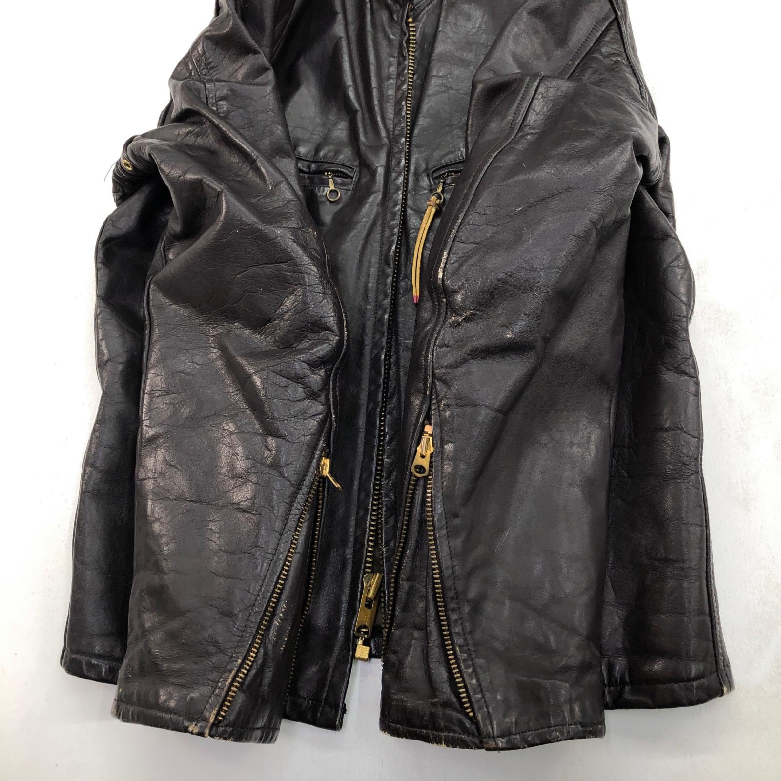 UNKNOWN 70年代あたり GENUINE LEATHER GARMENT シングルライダース