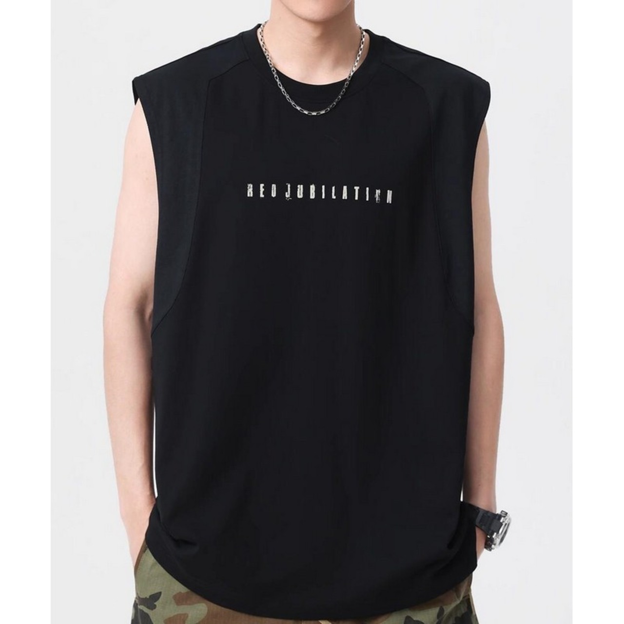 プリントノースリーブ Tシャツ　A4356