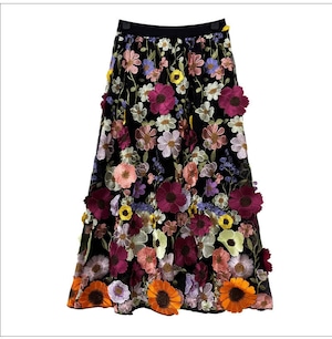 Best Hit  4点セット　ブラッシュ・ペタル　フラワー刺繍スカート　M25177