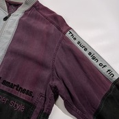 Santa fe サンタフェ 刺繍デザイン テンセル100% ジップアップ ジャケット ブルゾン サイズ 04 /パープル系/メンズ/日本製