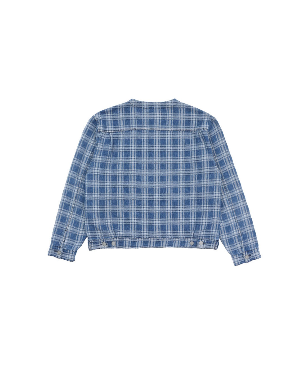 【#Re:room】CHECK DENIM NO COLLAR JACKET［REJ149］