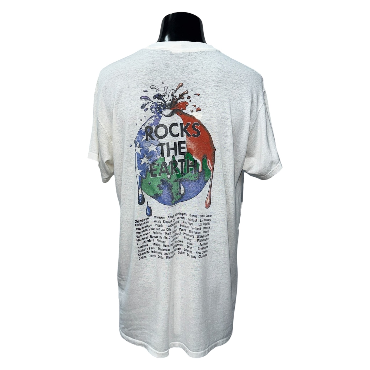 【BON JOVI】ボン・ジョヴィ "ROCKS THE EARTH TOUR" 1989年コピーライト 80's Vintage Tシャツ