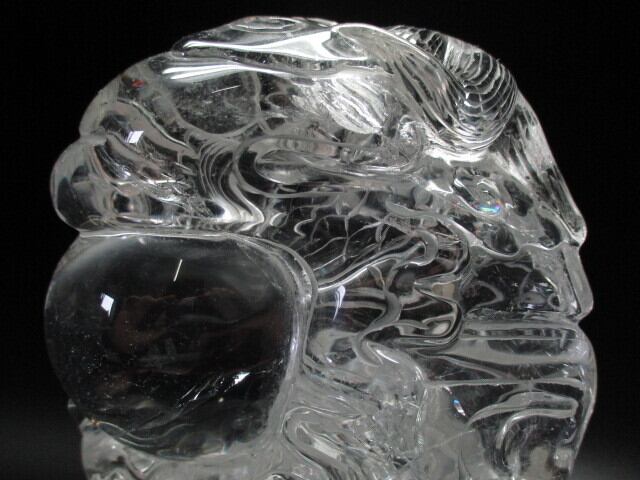 高級彫刻品　天然水晶龍　no,10