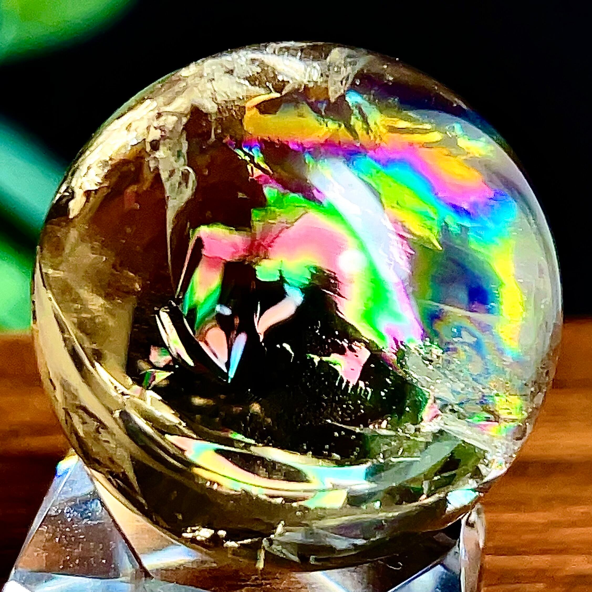 超絶綺麗✨77mm ゴールドルチルクォーツ 丸玉 スフィア 金針水晶 38mm