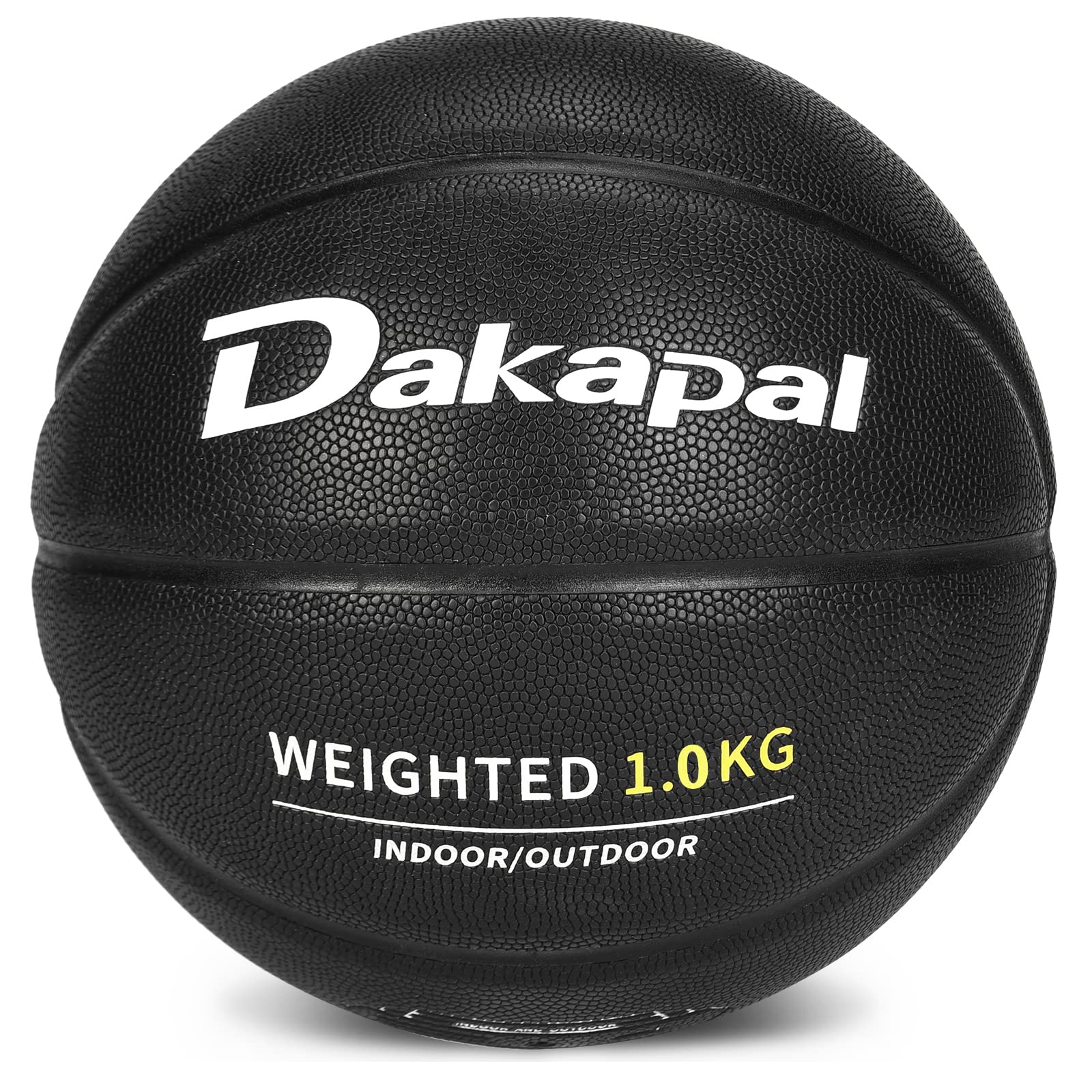 Dakapal バスケットボール 7号球 重いトレーニングボール 1.0KG PU 吸湿 防水 屋内 屋外用 バスケ(ブラック)