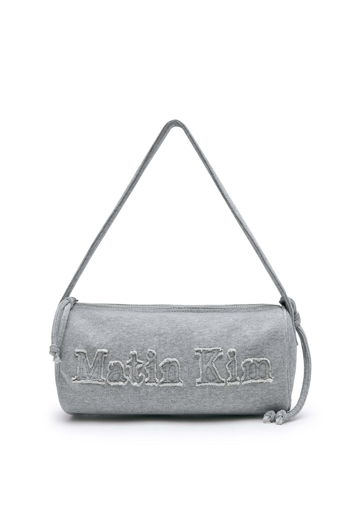 Matin Kim] APPLIQUE LOGO JERSEY DUFFLE BAG IN GREY 正規品 韓国