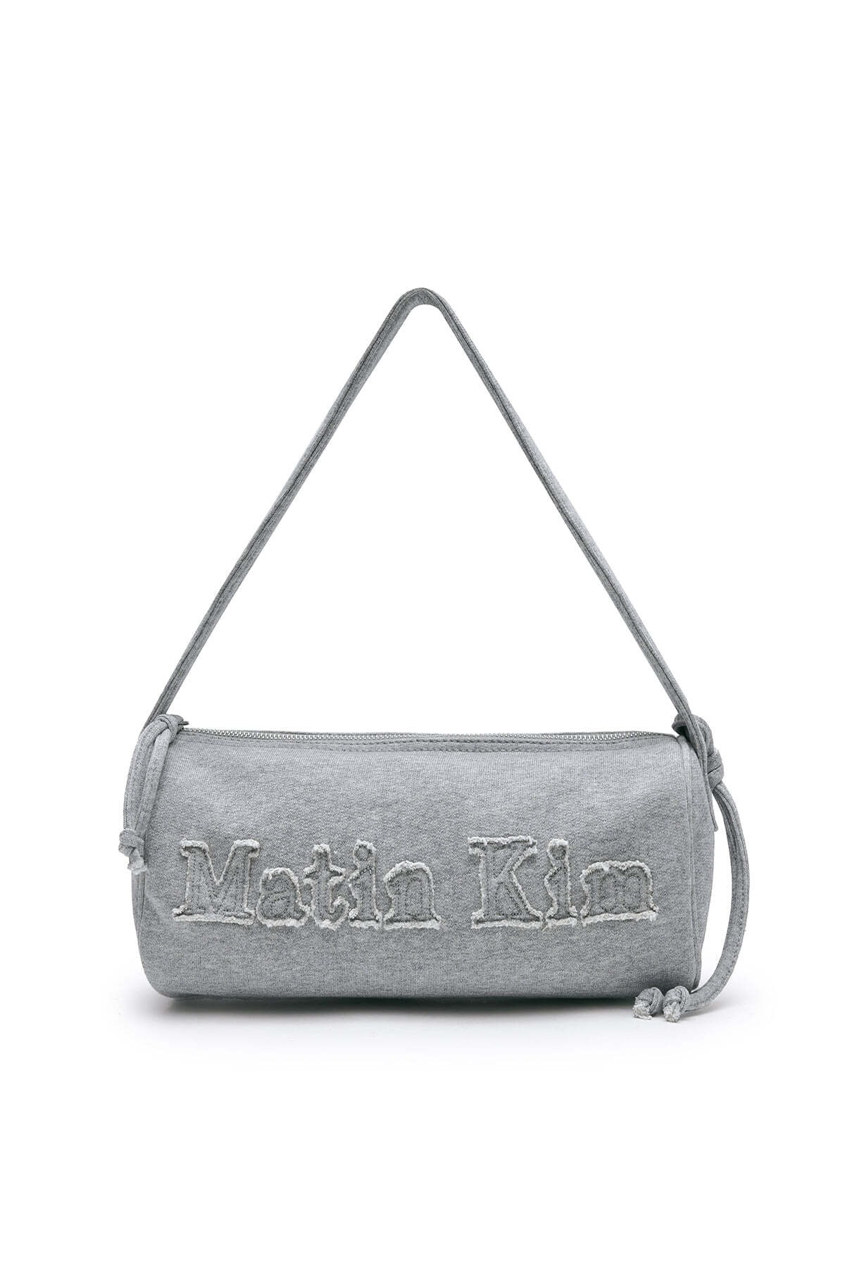 Matin Kim] APPLIQUE LOGO JERSEY DUFFLE BAG IN GREY 正規品 韓国 