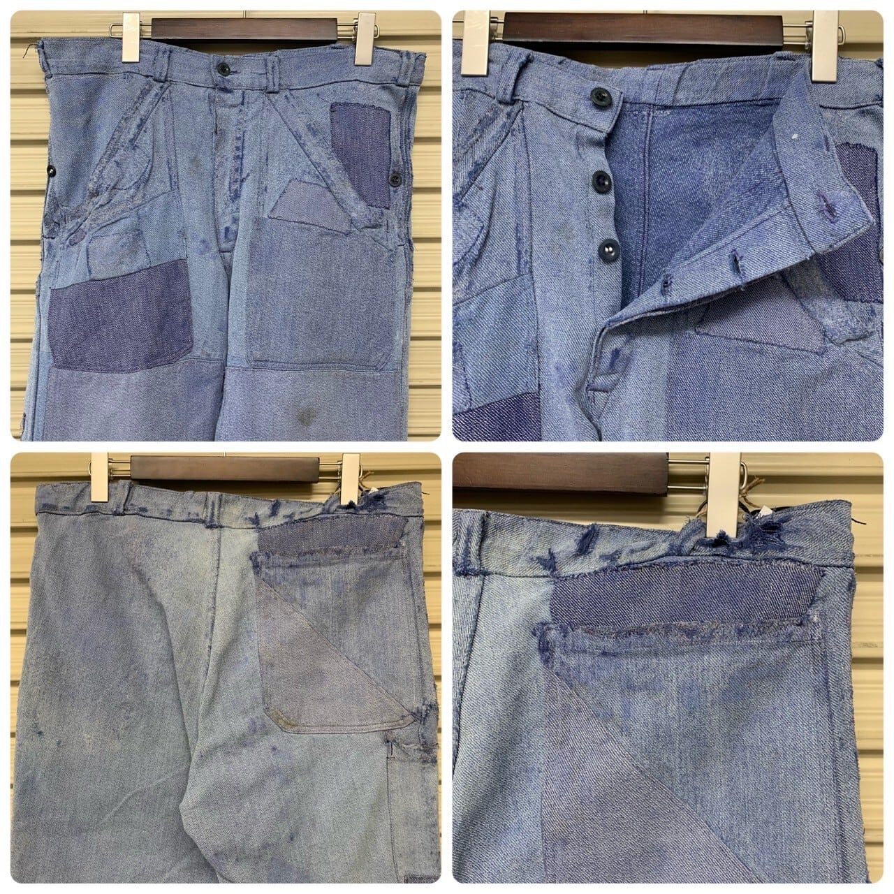 60s フレンチ デニムパンツ ユーロ ヴィンテージ 古着 ヨーロッパ ワーク 60s vintage フレンチワーク ユーロワークパンツ ボトムス 古着