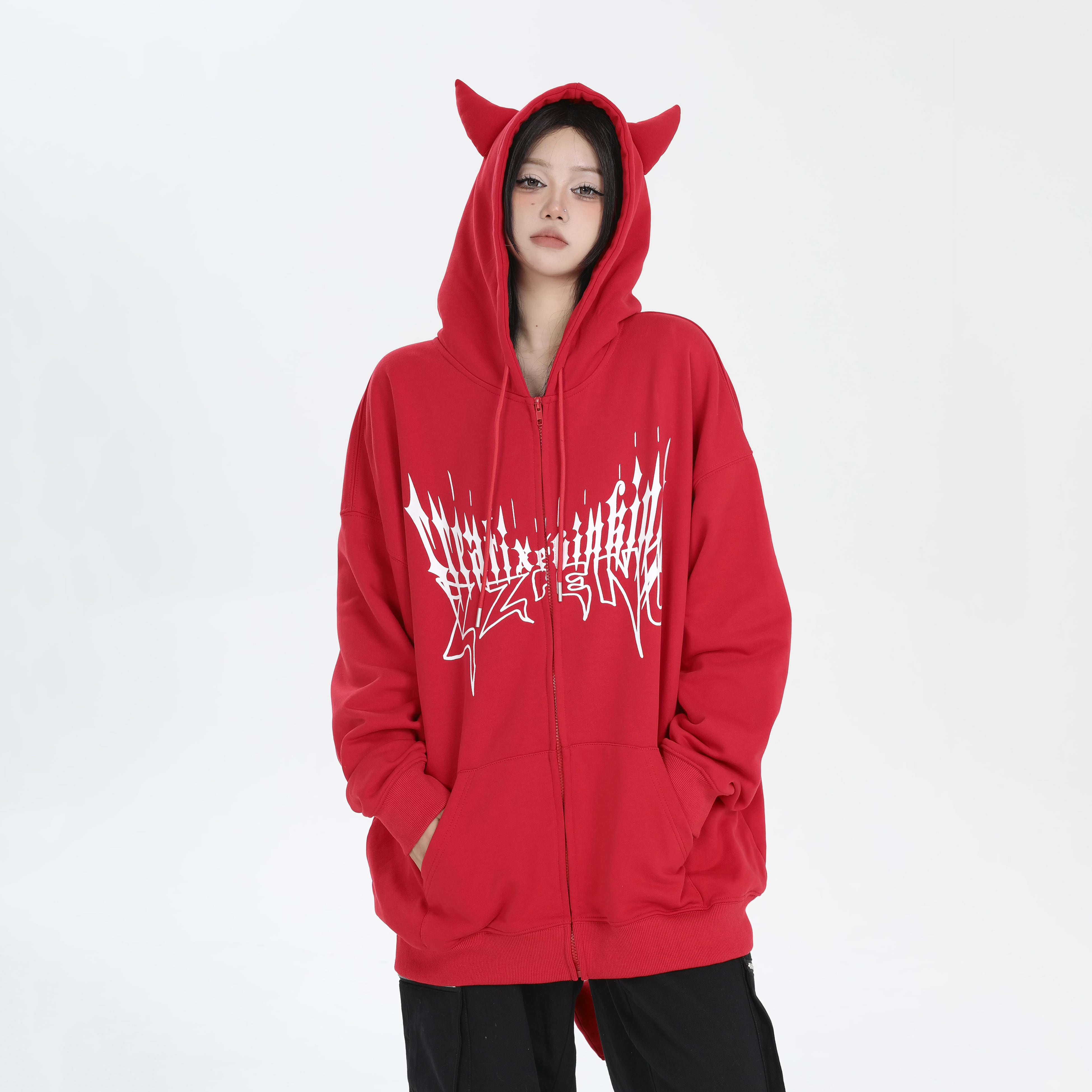 JACKALL 赤 グレー　フード付きパーカー JACKALL 赤 グレーフード付きパーカー