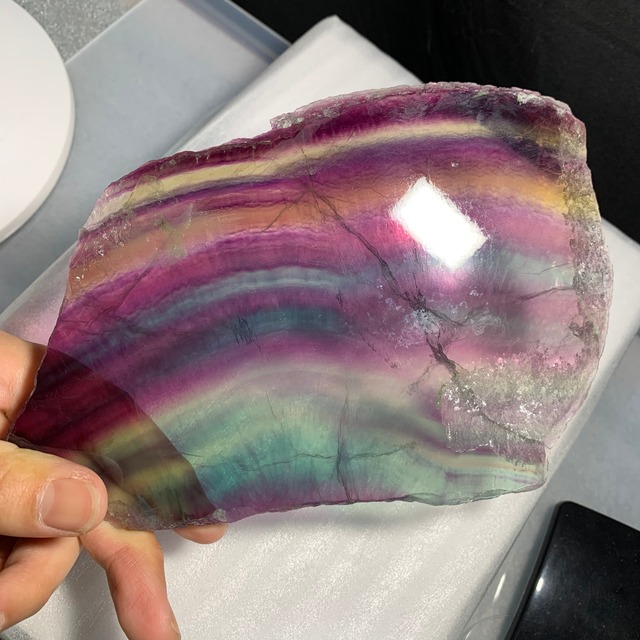 秘蔵プレミアム☆ピンク系グラデーションフローライトプレート原石