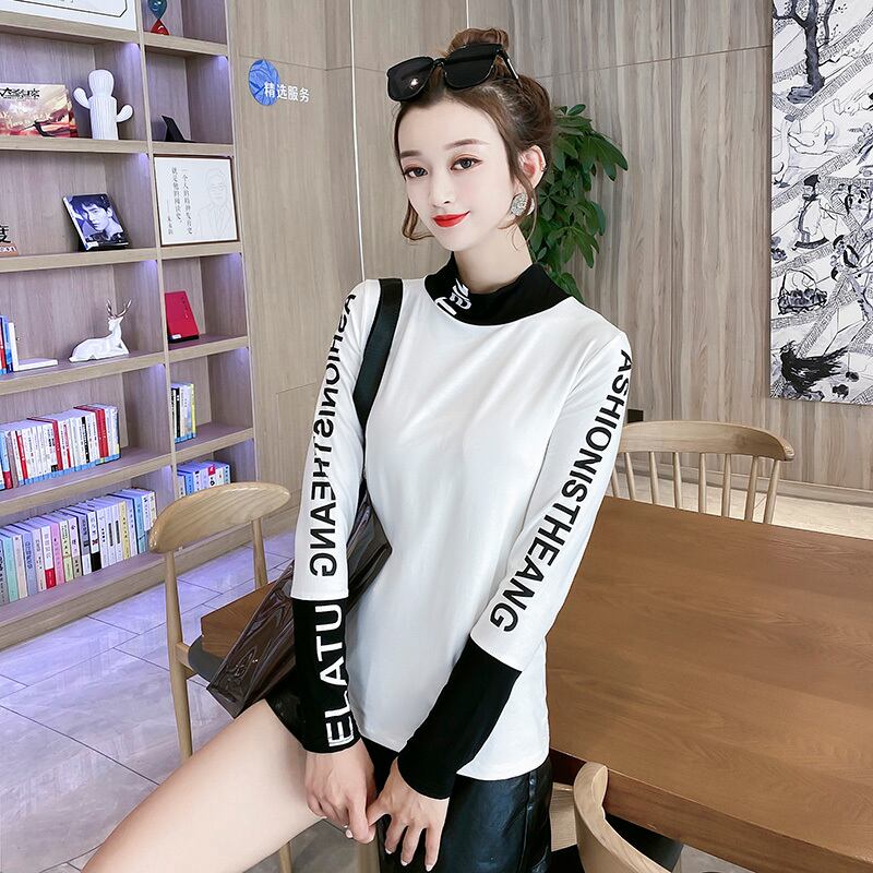 ファットシスターオータムエインスタイルボトミングシャツプラスサイズウィメンズ2020ニューファットmmカバーベリートップルーズで薄いTシャツ ミックスインファッション51590551975