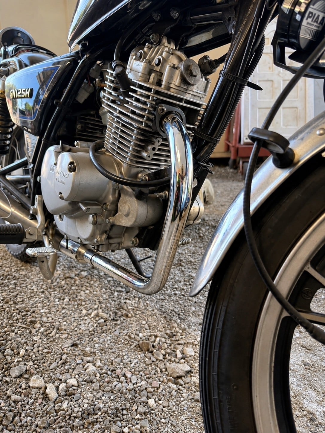 gn125 吸いこみマフラー GN125H GN125 GN125-2F イノカン ウリボー管 吸込み メッキ | REDSTAGE