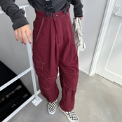 stich suspenders cargo PT/burgundy