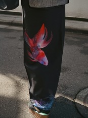 【受注商品】RumiRockセオαゆかた「金魚に萩」　[A1654]