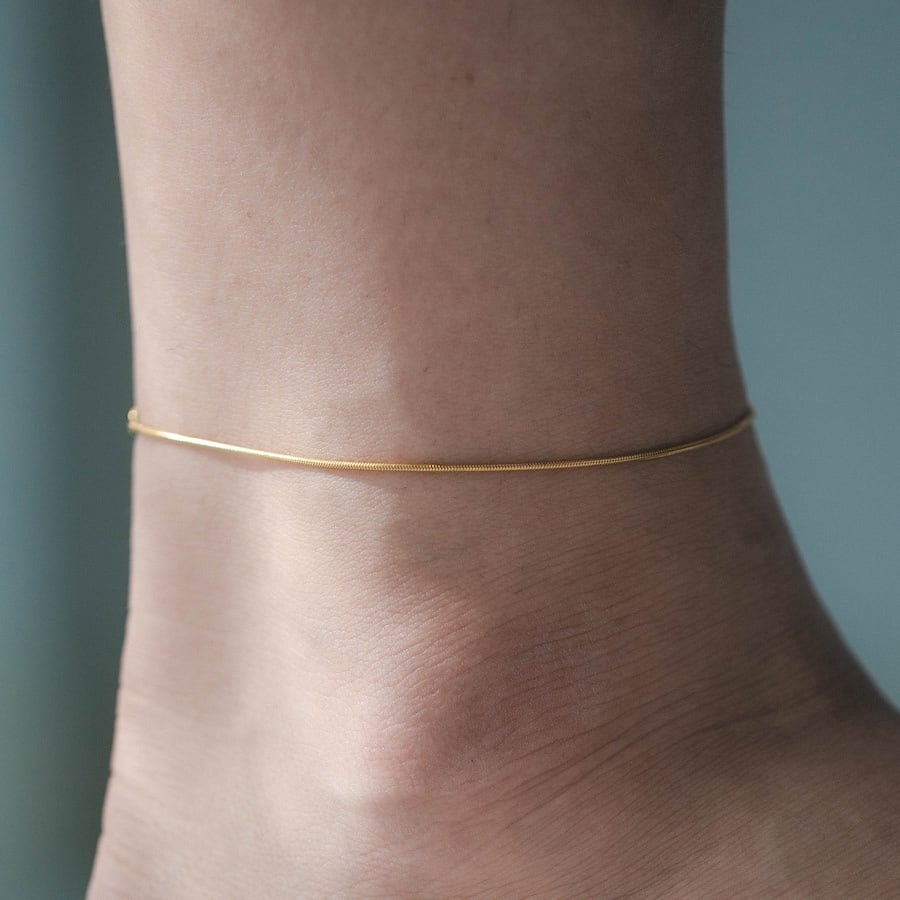 thin snake anklet (gold) #a5 | garcia