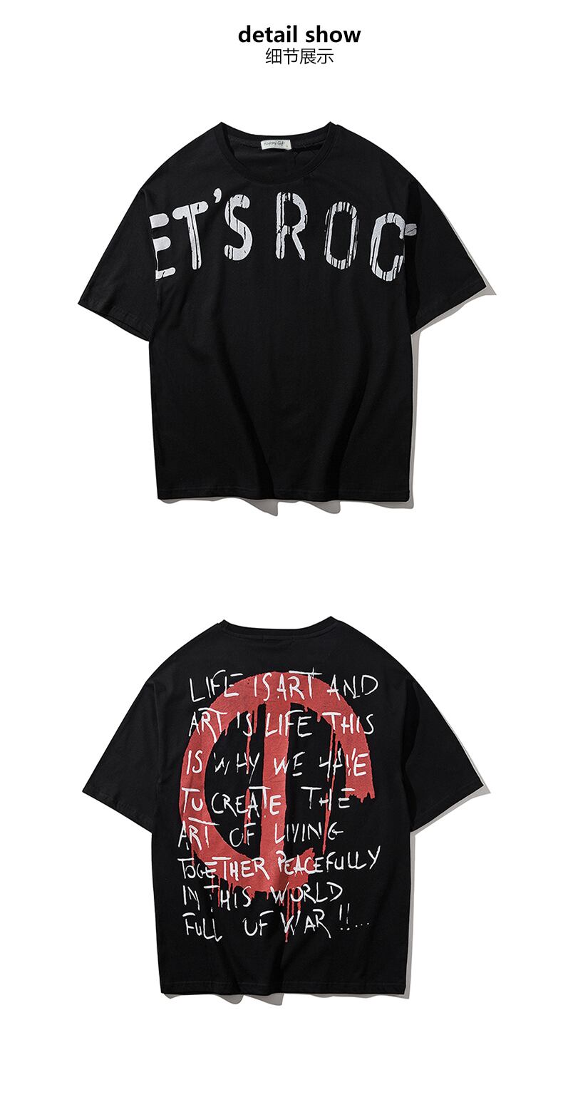 全2色 Tシャツ カットソー プリント カジュアル ストリート 