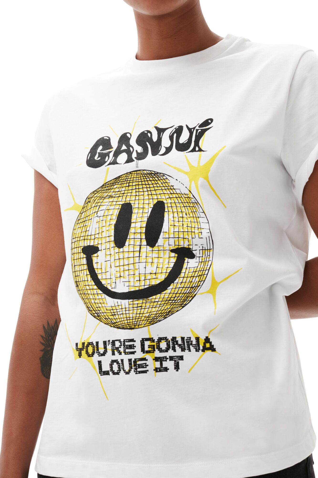 GANNI】yellow smiley relaxed t-shirt | idealclasse
