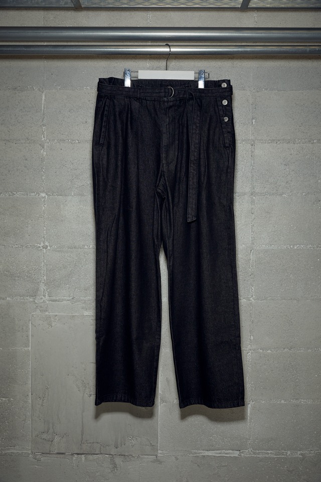 2 TACK DENIM PANTS  : BLACK