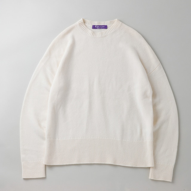 【未使用】Ralph Lauren Purple Label special cashmere Knit sweater made in Italy big size excellent condition/ ラルフローレン パープルレーベル スペシャル カシミヤ ニット セーター サイズXL  オフホワイト イタリア製 定価約30万  未使用 一級品