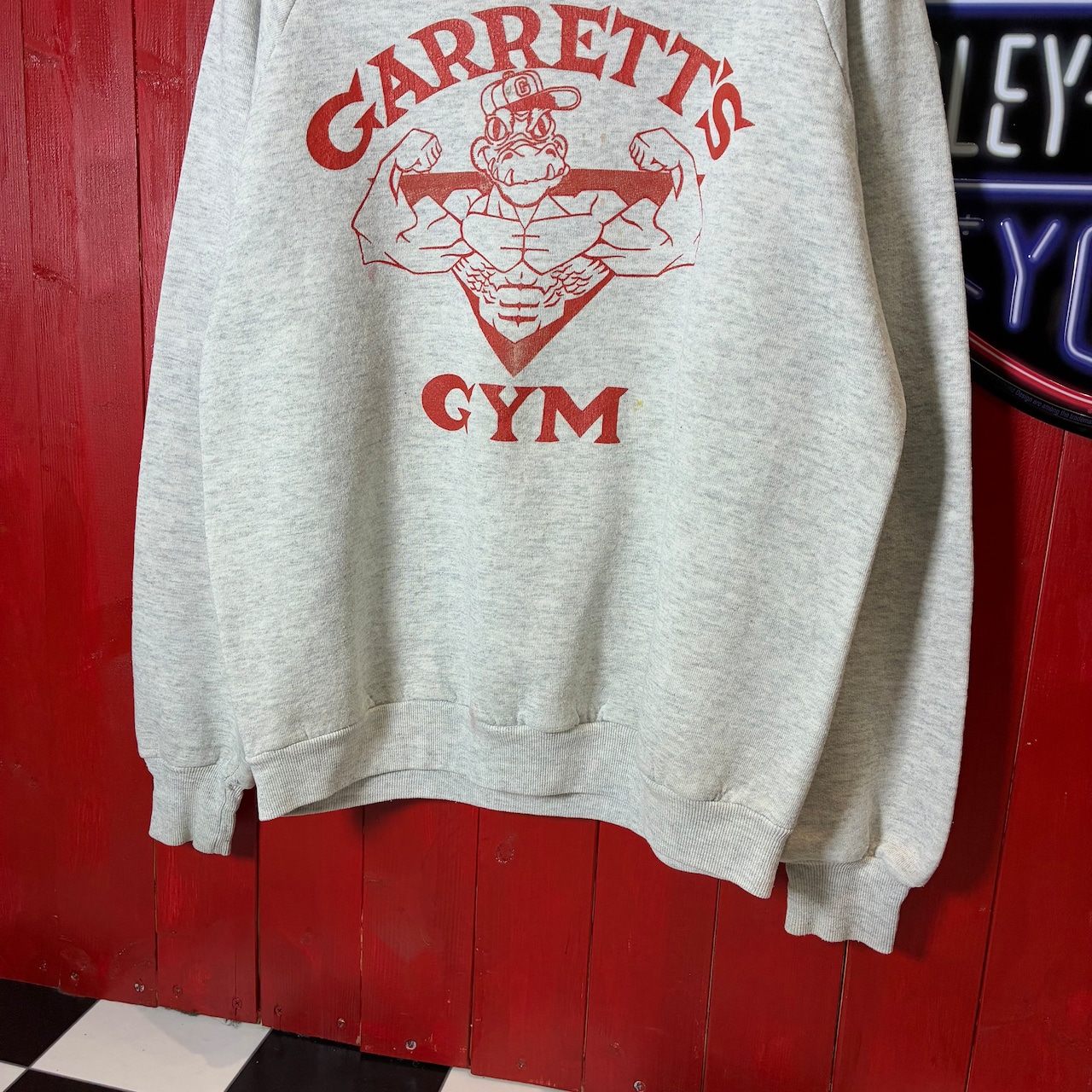 90s USA製　JERZEES ヴィンテージスウェット　ラグラン　GARRETS GYM