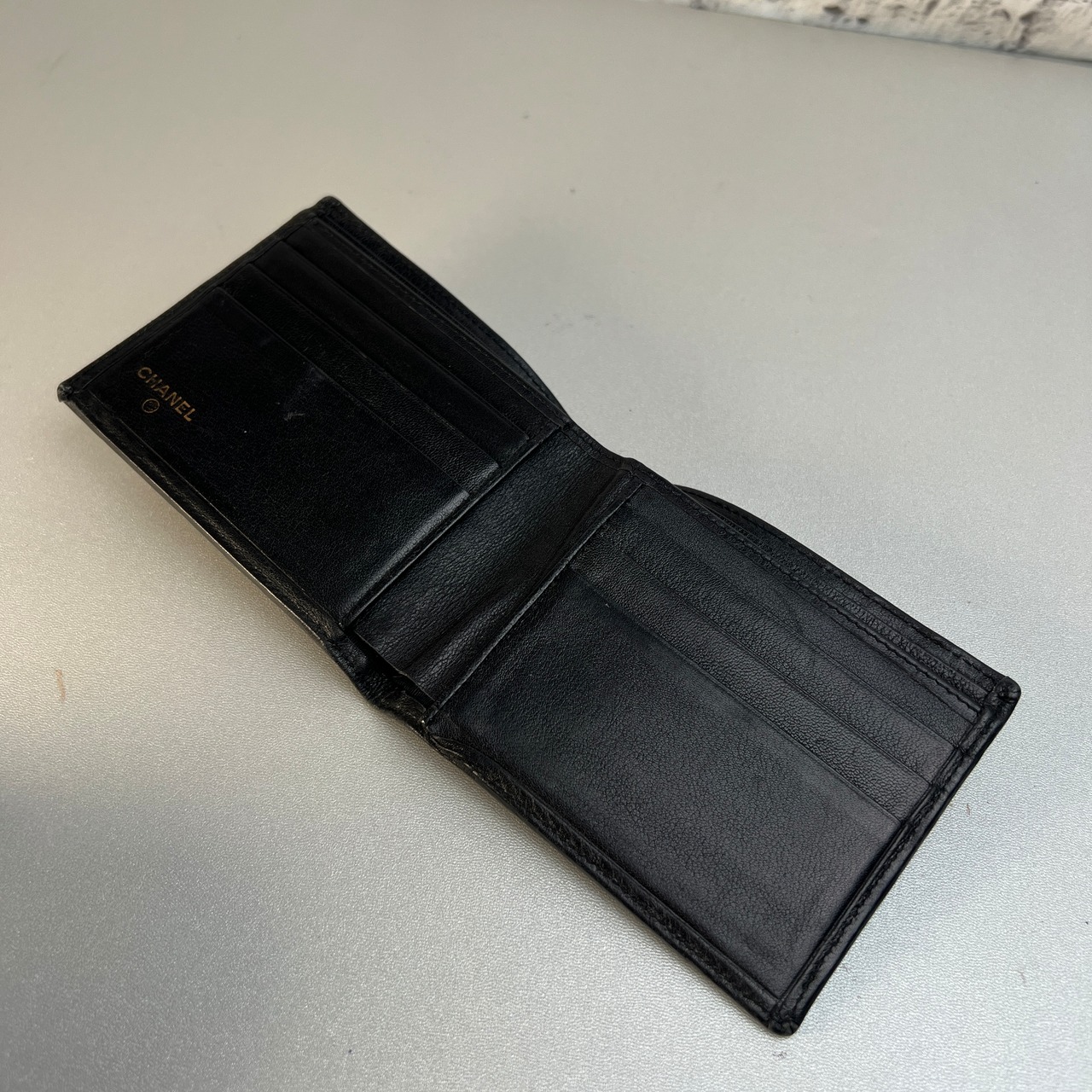 CHANEL シャネル ココマーク 札入れ レザー 二つ折り財布 ブラック A-9315