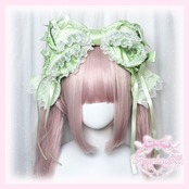 ♡【全3色】変幻自在 姫系 フリルレース 3段リボンbigヘアクリップ pink ♡