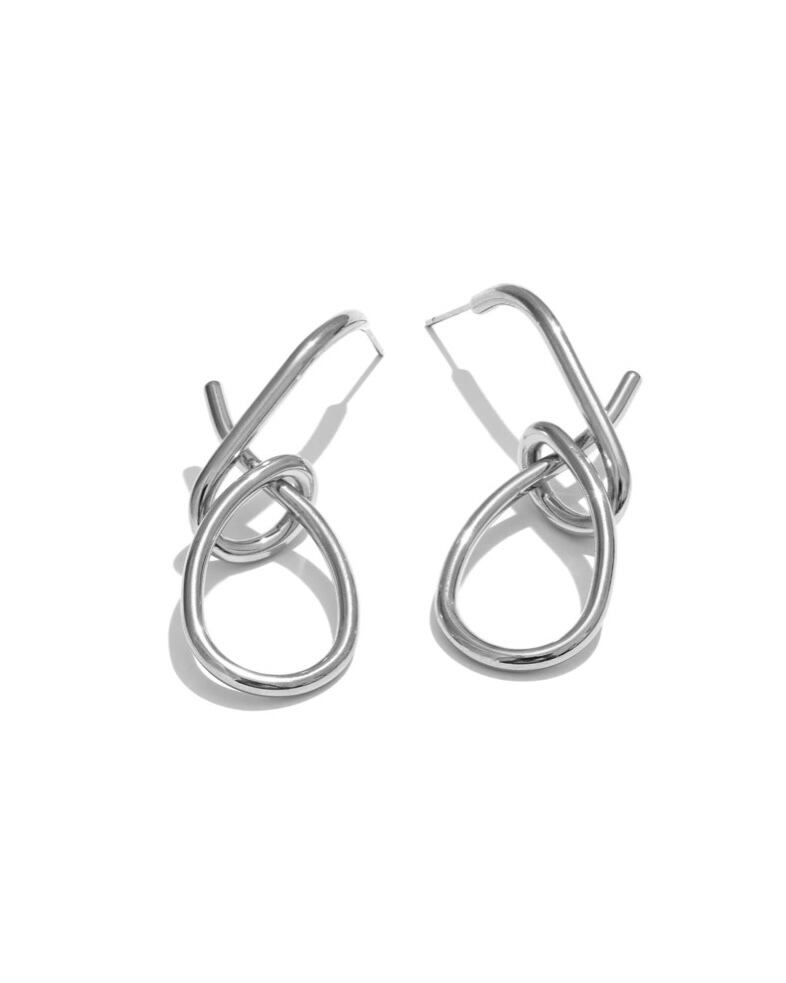 Geometric drop pierce -Silver-【アレルギー対応】