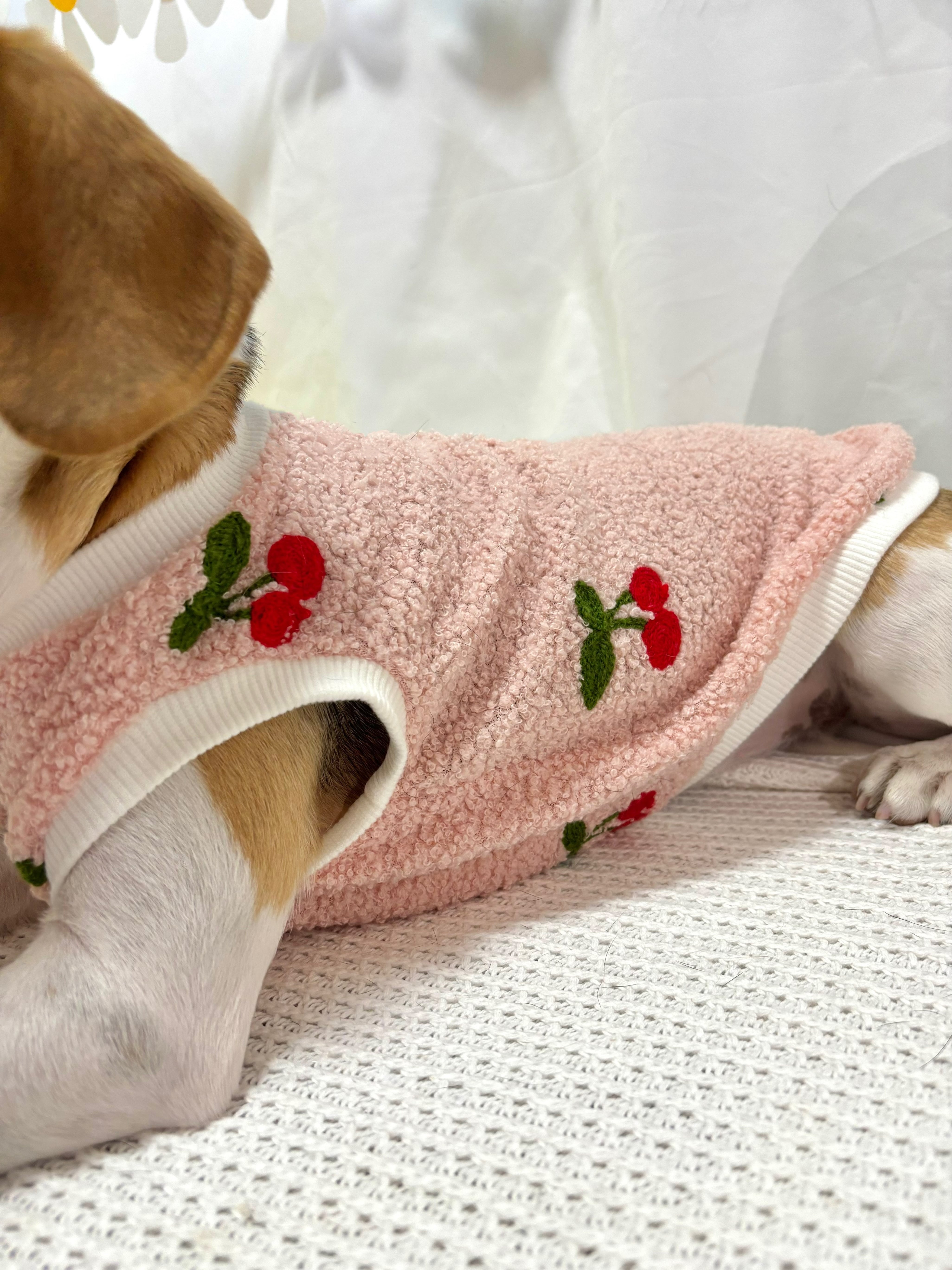 ピンクさくらんぼボアトップス