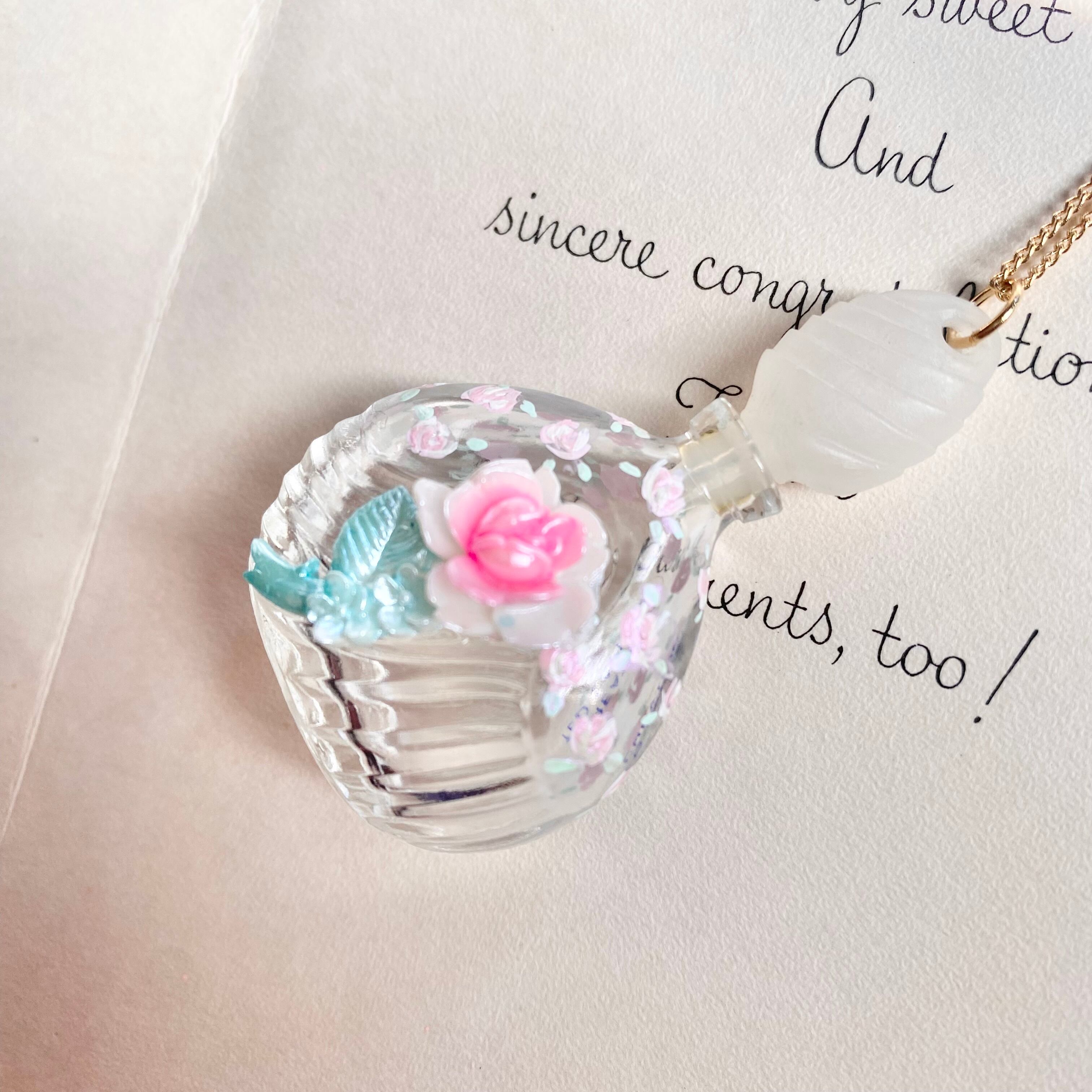 (マイレディピンク)Hand painted perfume neckless ペイント香水瓶ネックレス