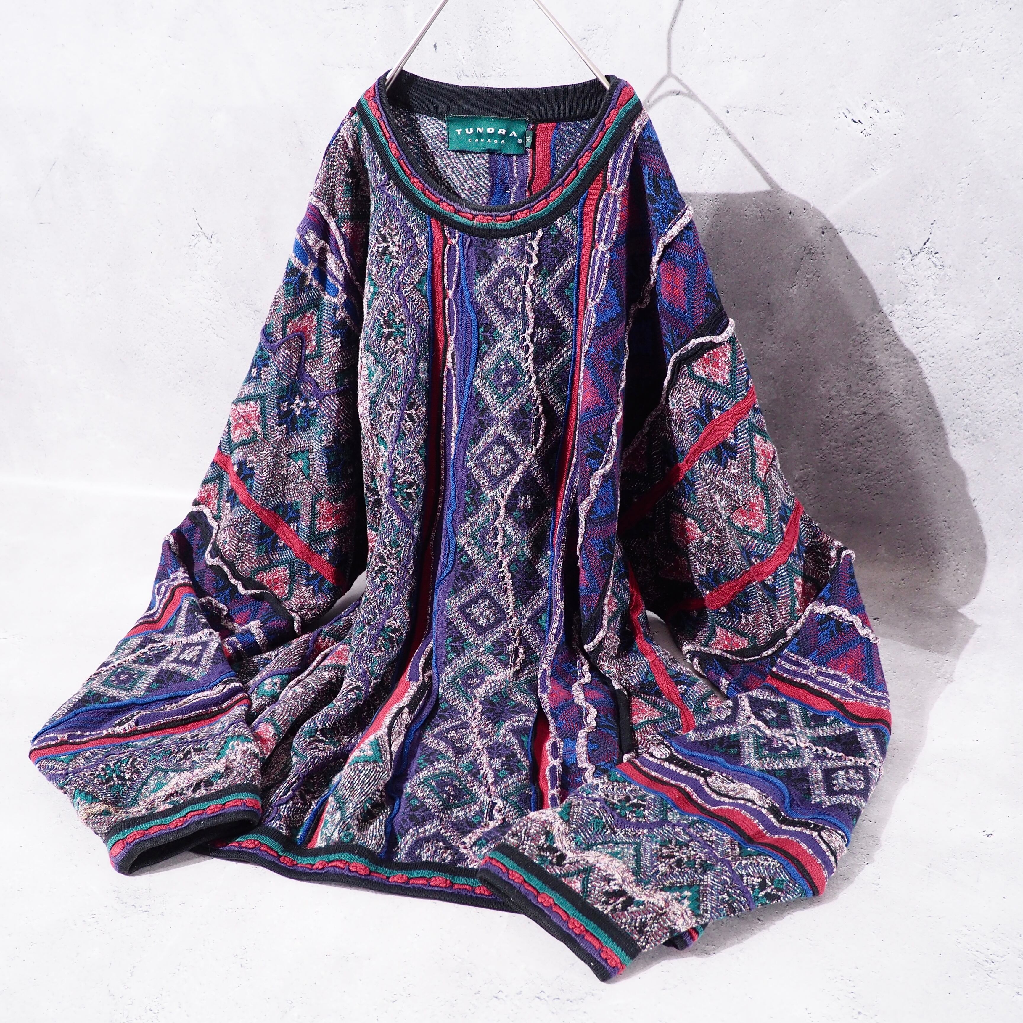 ” TUNDRA ” Bewitching chaos pattern Weaving vintage loose 3D Knit