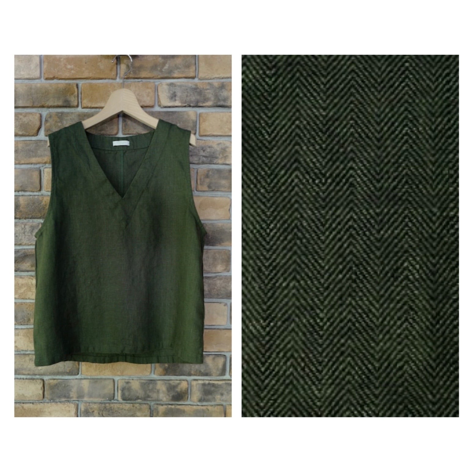 別注》fog linen work｜普通地リネンVネックベスト・ジレ（col.新色