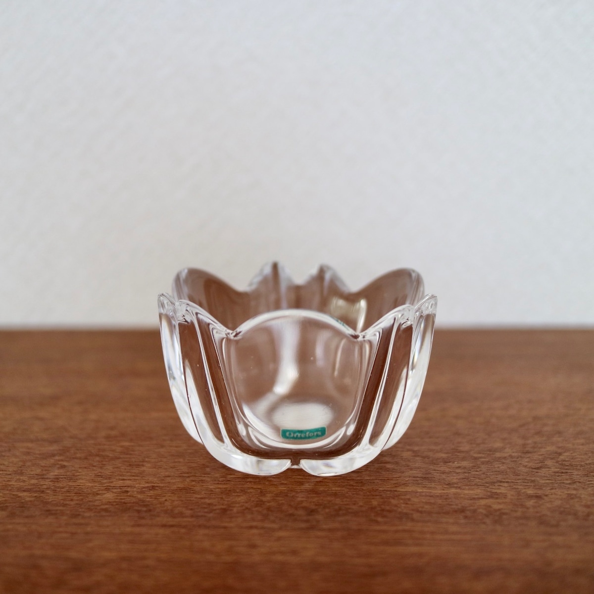 スウェーデン オレフォス クリスタルガラス キャンドルホルダー スター 