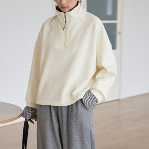 half-zip check sweatshirt　J00391
