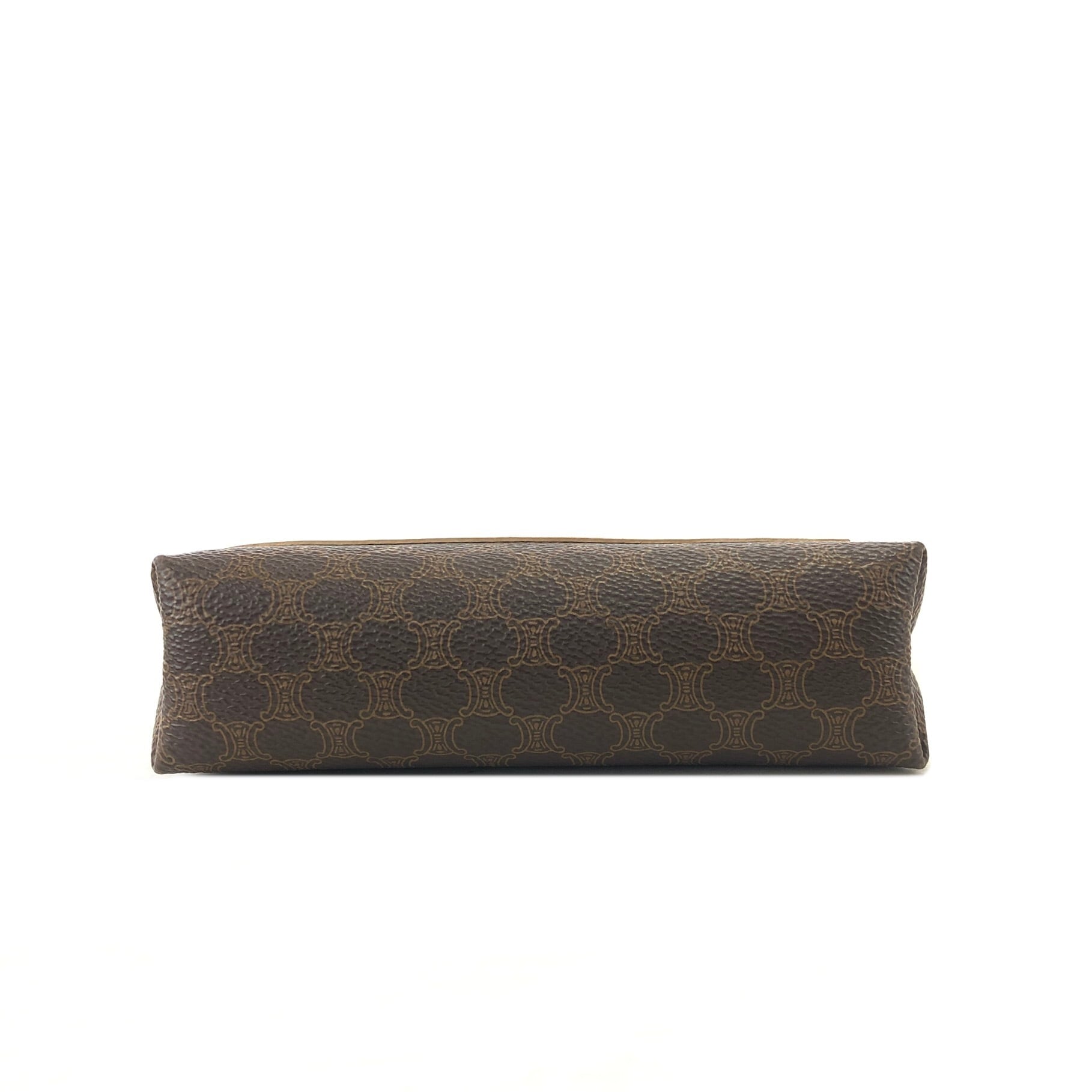 CELINE セリーヌ マカダム ブランドロゴ PVC レザー ポーチ ブラウン