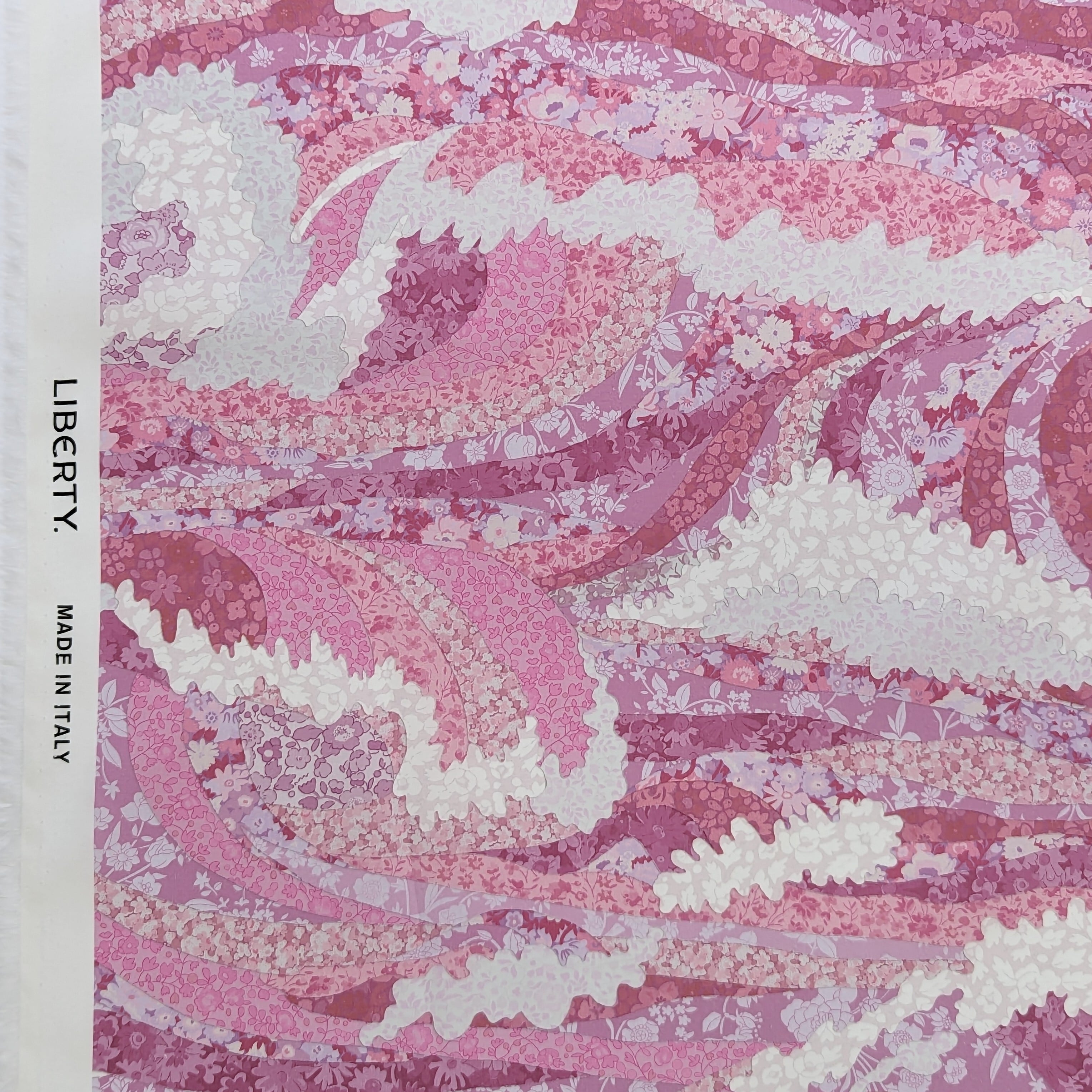 ◆輸入 リバティ LIBERTY タナローン Floral Waves フローラル ウェーブズ ピンク 約130×50cm