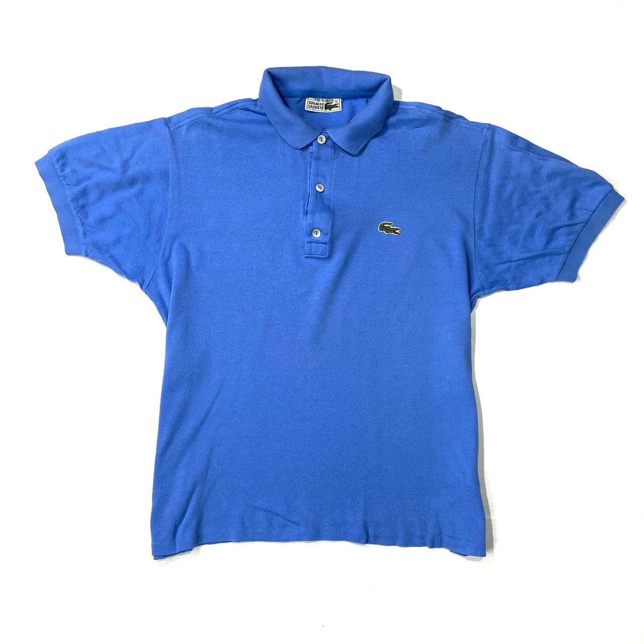 70年代 フランス製 LACOSTE ラコステ ポロシャツ メンズM 古着 水色 
