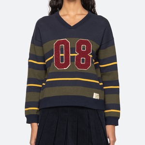 SEA NY MINA NOVELTY VNECK SWEATER GREEN