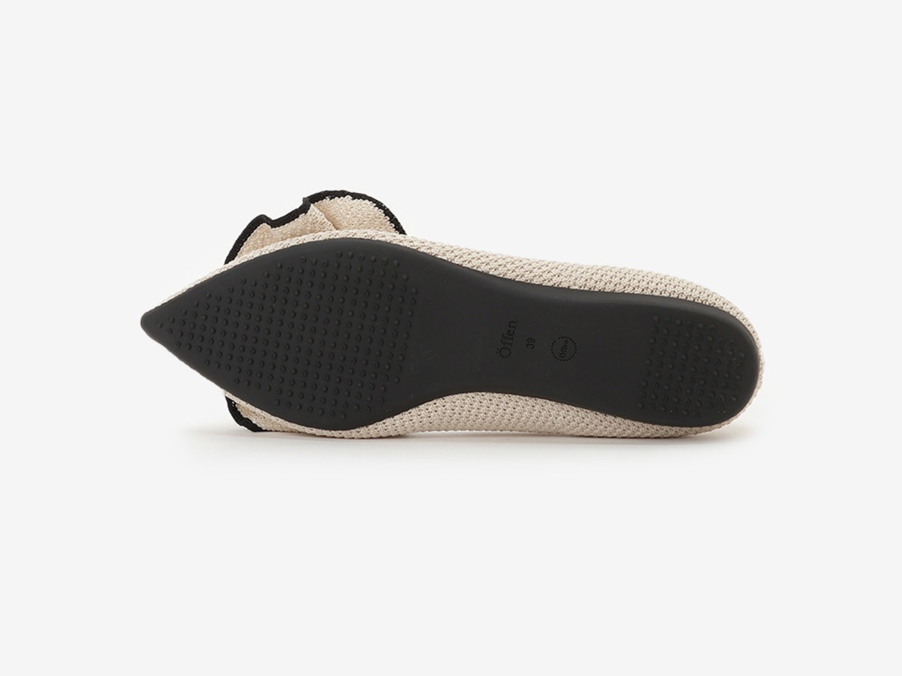 pointed-FRIN / BEIGE & BLACK