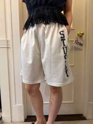 STUSSY/vintage white half pant.(O)