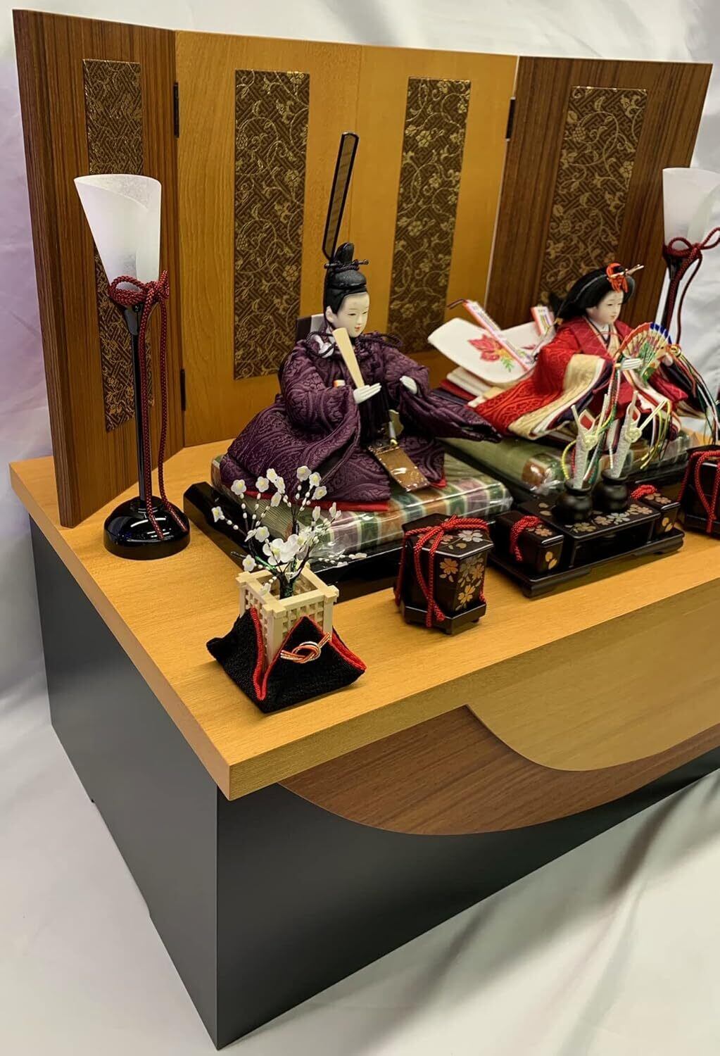 雛人形 55㎝唐草 収納箱 屏風セット 1R3-7 S23-20 収納飾りセット