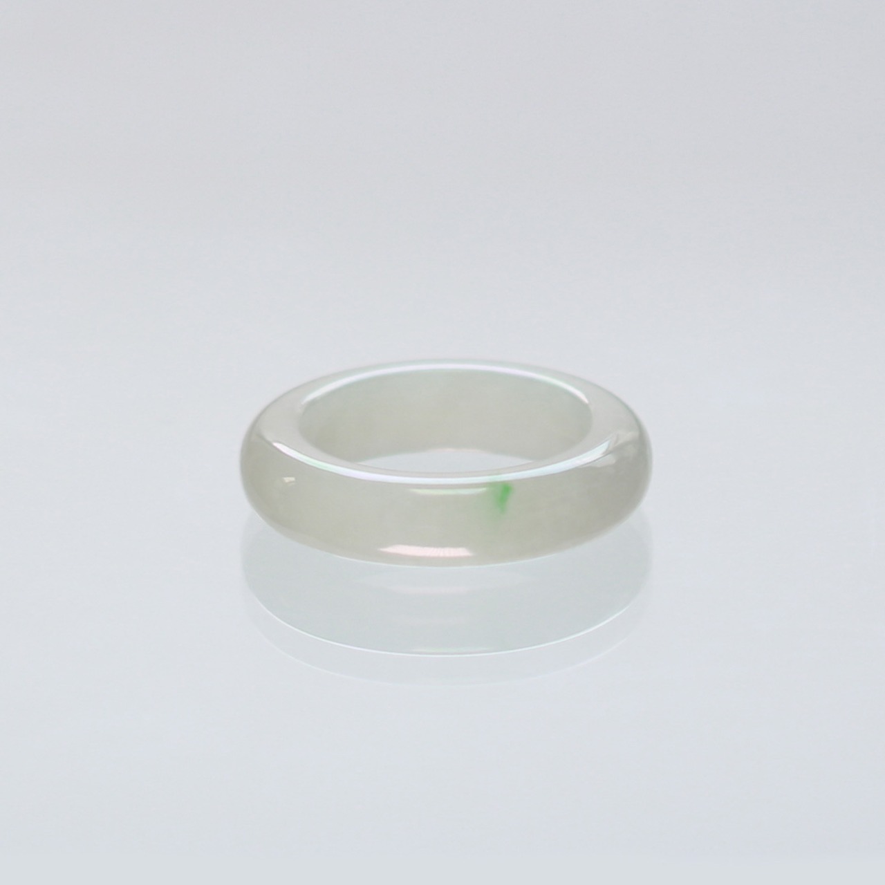 【14号】 clear green 翡翠くり抜き甲丸リング A貨翡翠 jd_rg2522