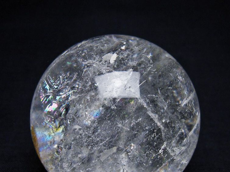 水晶 スフィア 丸玉 虹入り 58mm 水晶玉 球体 玉 一点物 151-7889