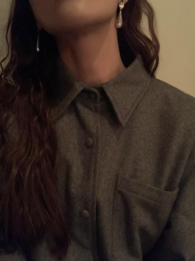 (予約) LIFFEY / Cloudy wool padding shirt 2color