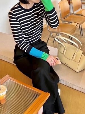 border sleeve design color tops