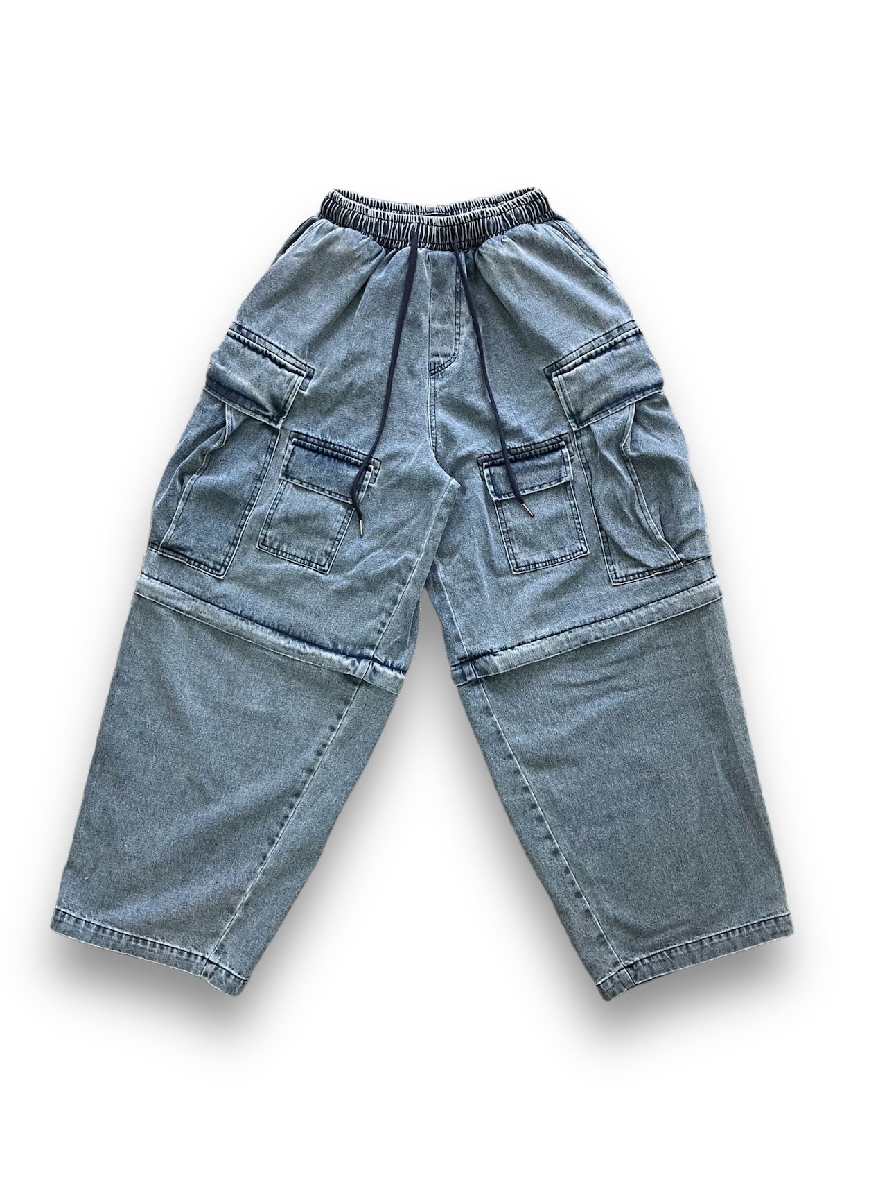 【PLANET STUDIO】Denim Wide Cargo Pants