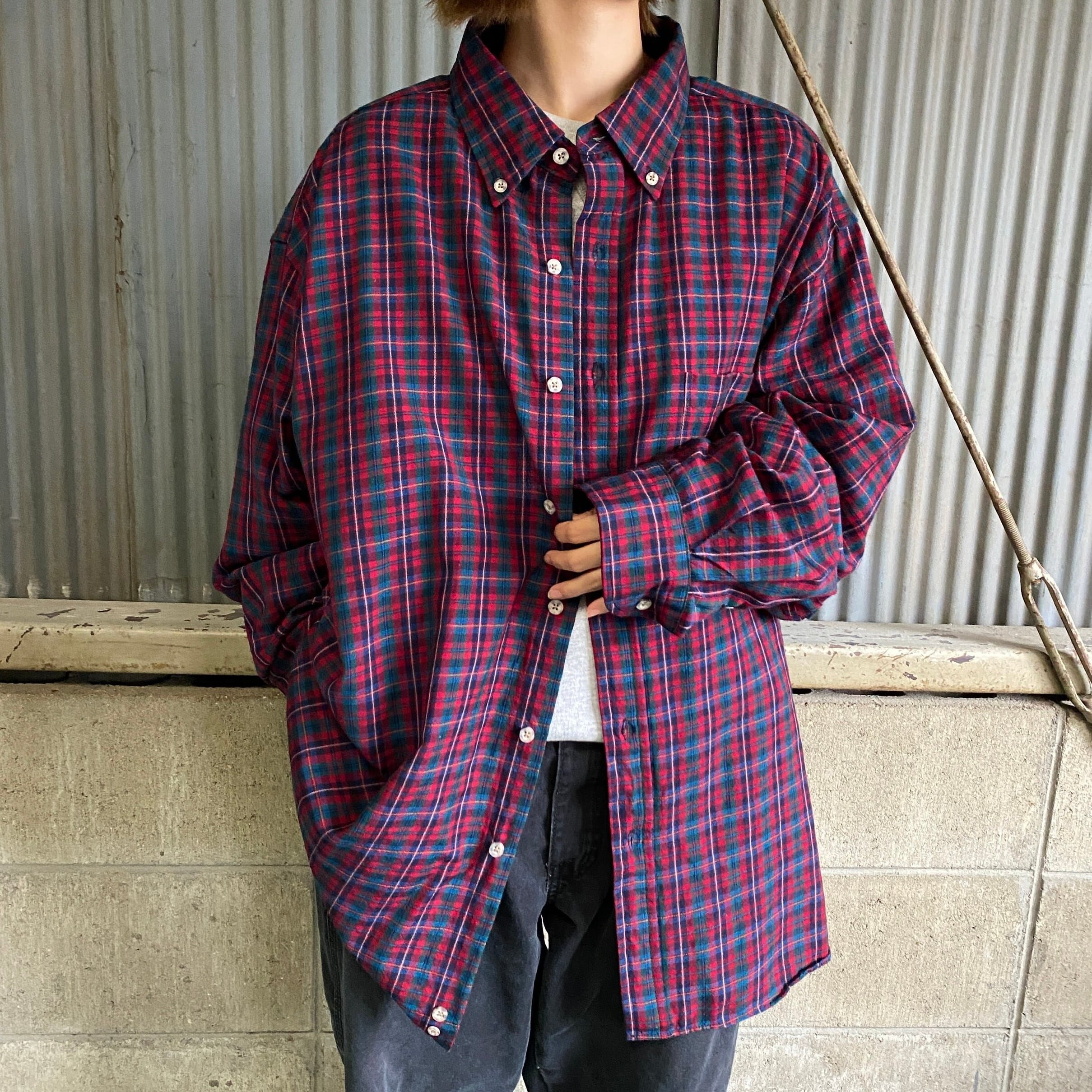 90年代 USA製 PENDLETON ペンドルトン ウール 長袖シャツ チェック柄 