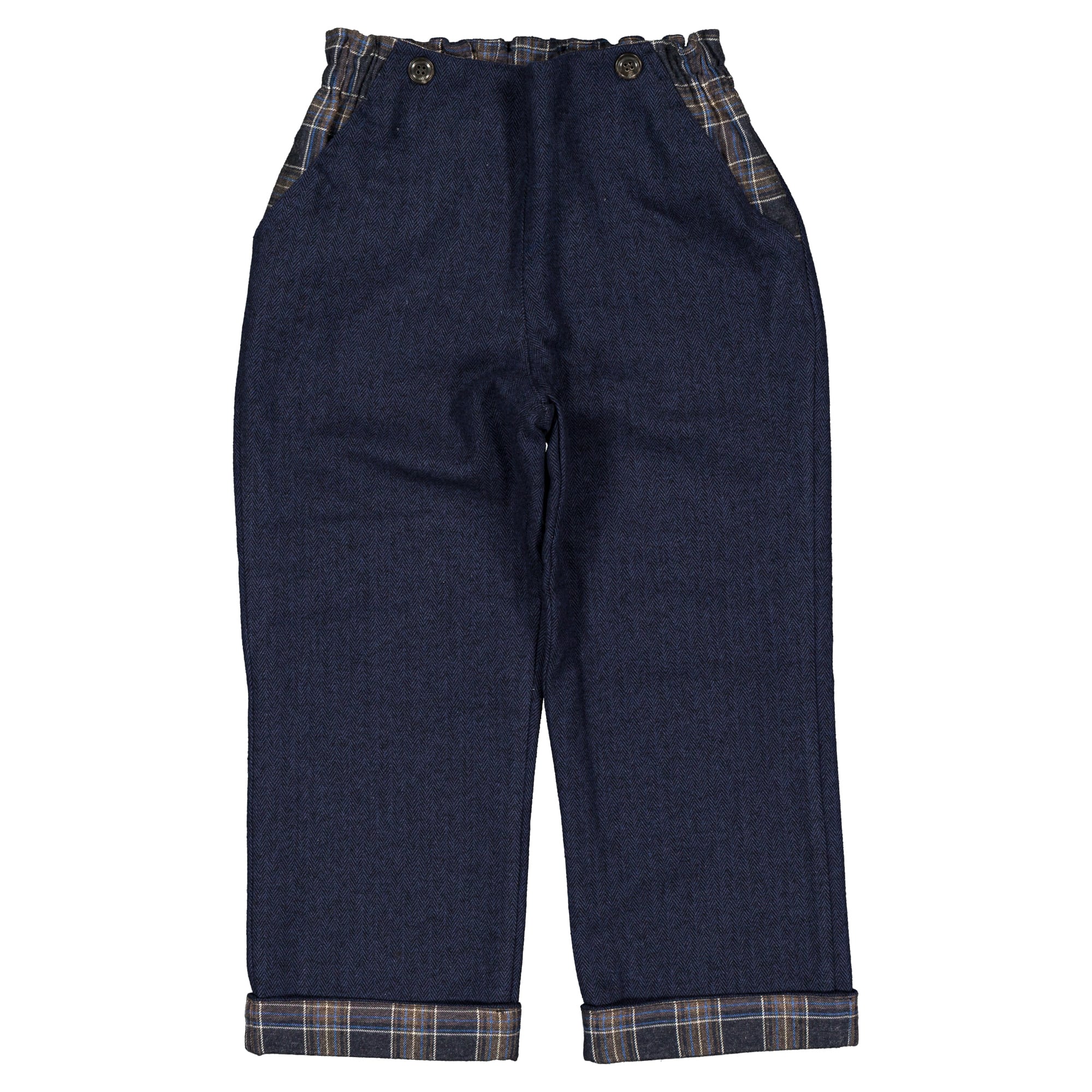 【予約・特典あり】Maison Marelle / Pants LEBON - blue chevron /blue tartan / 12m~5Y