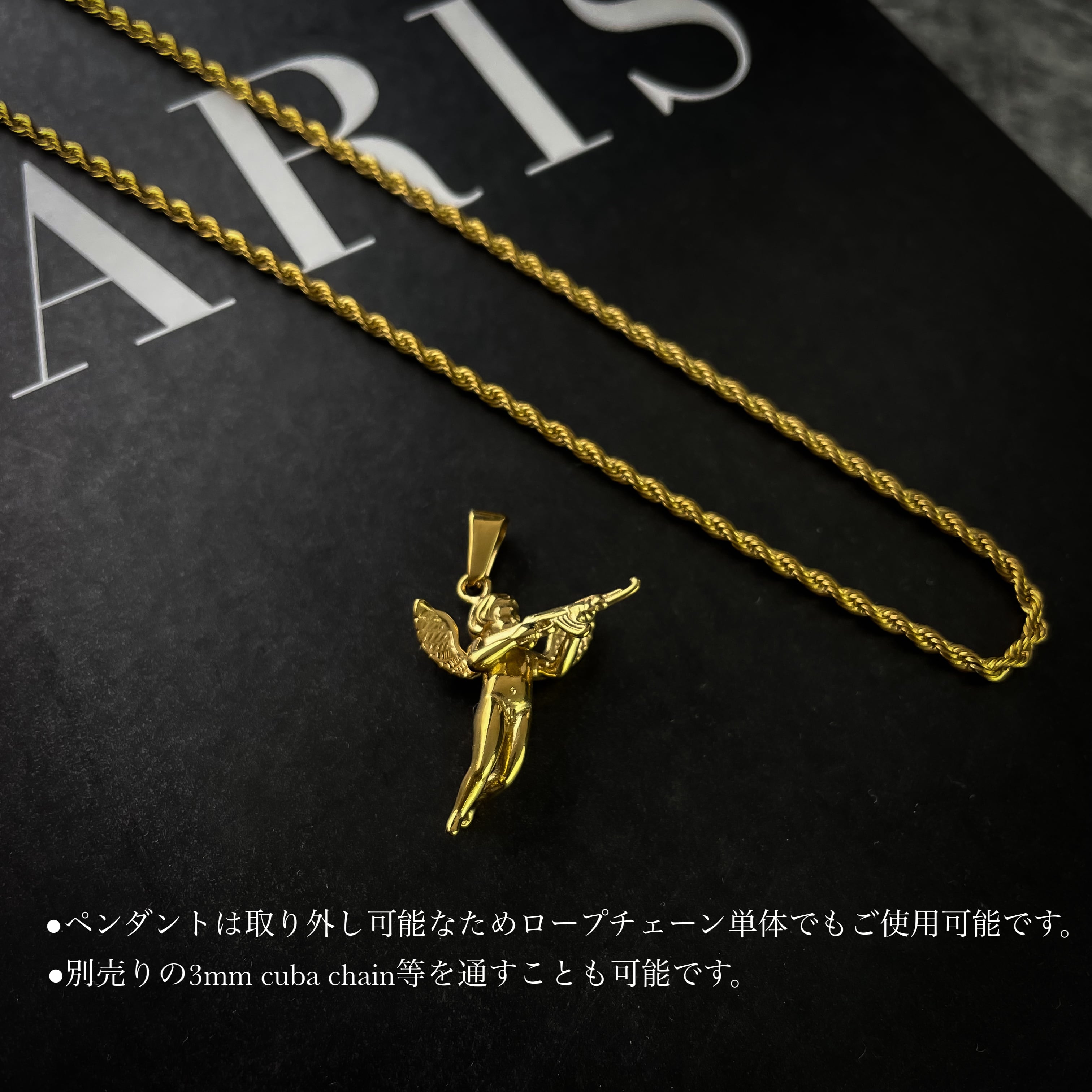 【新品】銃 ガン gun BABY ネックレス ゴールド ロープ チェーン 316L Angel Gun Necklace | ✯Lucliss Jewelry✯